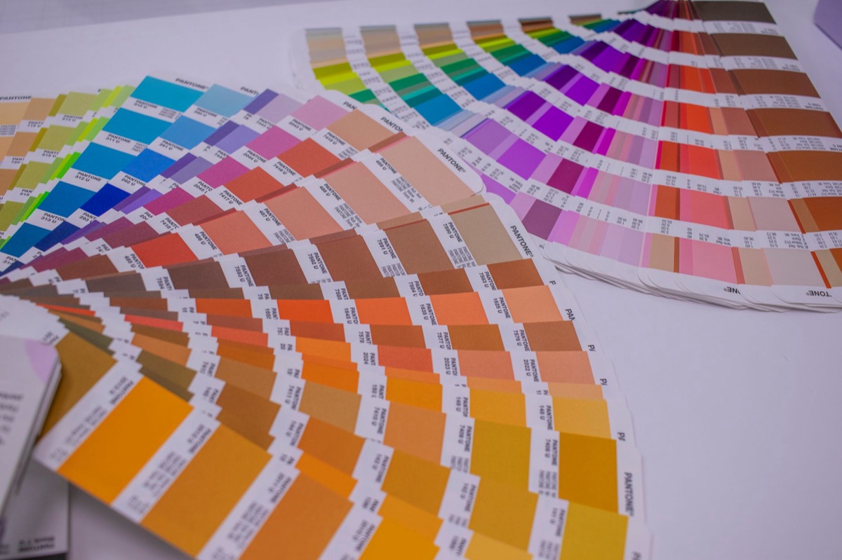 Muestrario de tonos de color para cabello sobre fondo neutro.